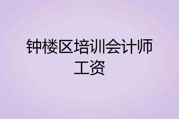 钟楼区培训会计师工资