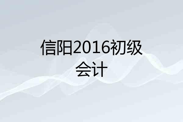 信阳2016初级会计