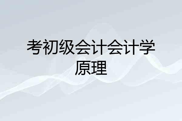 考初级会计会计学原理