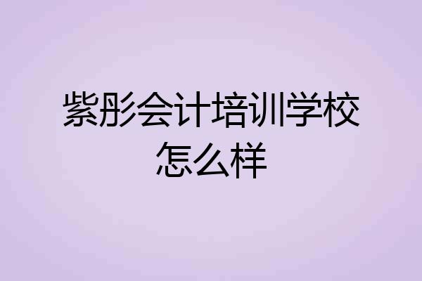 紫彤会计培训学校怎么样
