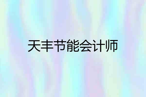 天丰节能会计师