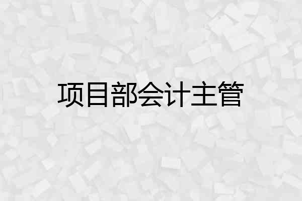 项目部会计主管