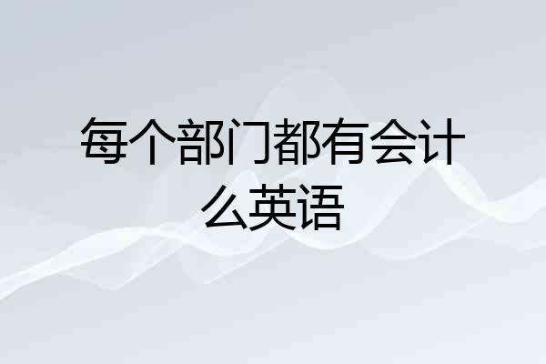 每个部门都有会计么英语