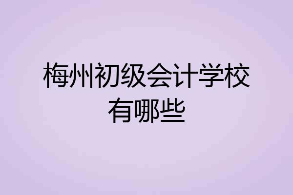 梅州初级会计学校有哪些