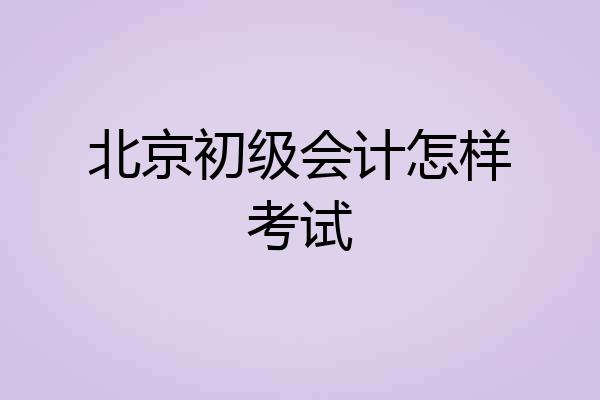 北京初级会计怎样考试