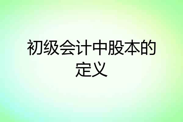 初级会计中股本的定义