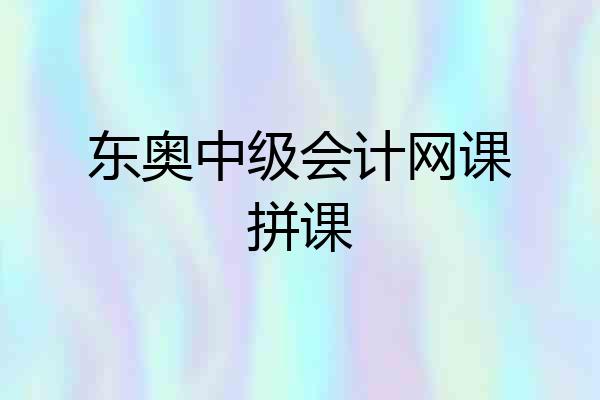 东奥中级会计网课拼课
