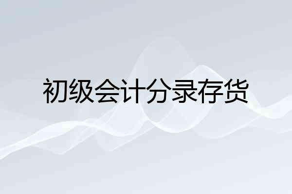 初级会计分录存货