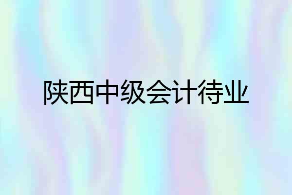 陕西中级会计待业