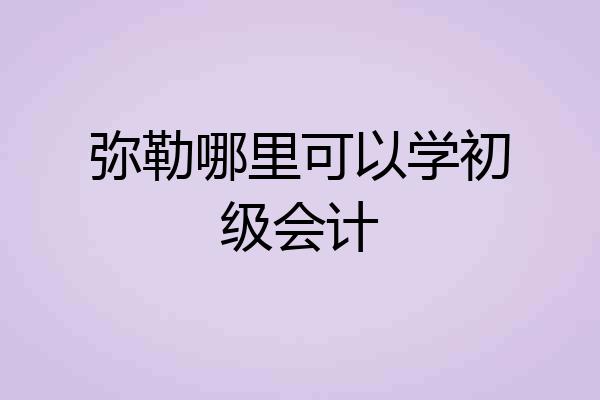 弥勒哪里可以学初级会计