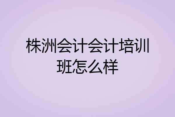 株洲会计会计培训班怎么样