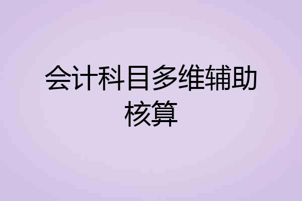 会计科目多维辅助核算