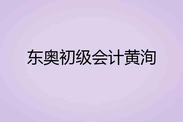东奥初级会计黄洵