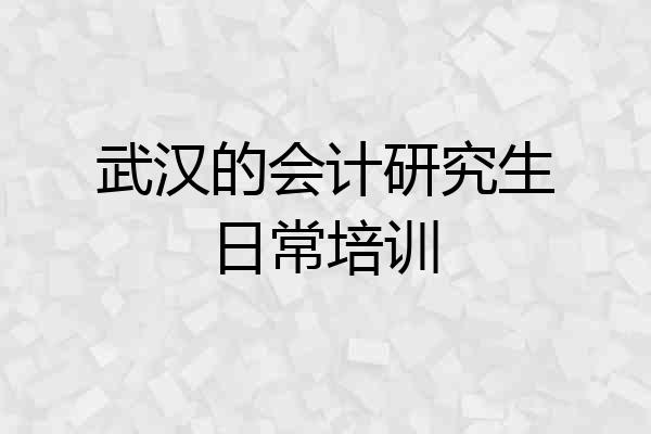 武汉的会计研究生日常培训