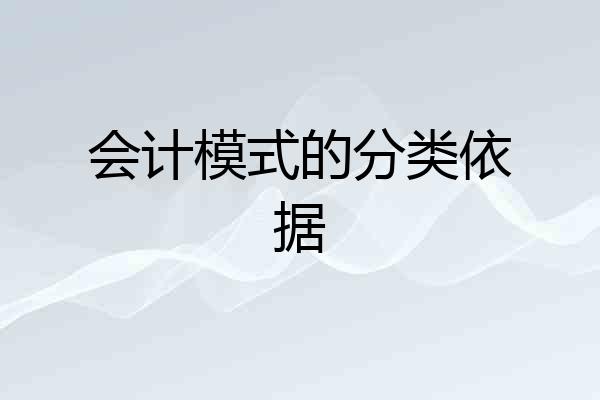 会计模式的分类依据