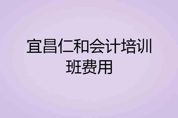 宜昌仁和会计培训班费用