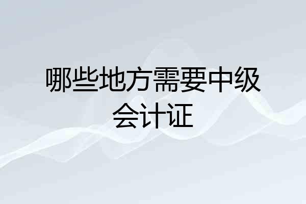 哪些地方需要中级会计证