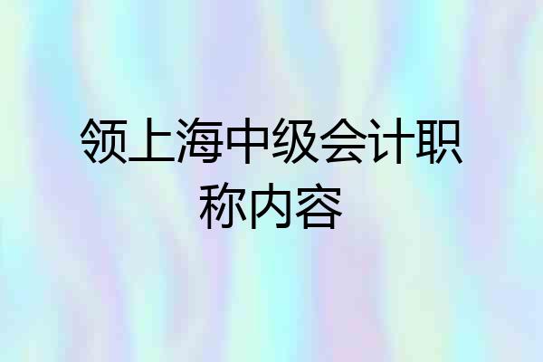 领上海中级会计职称内容