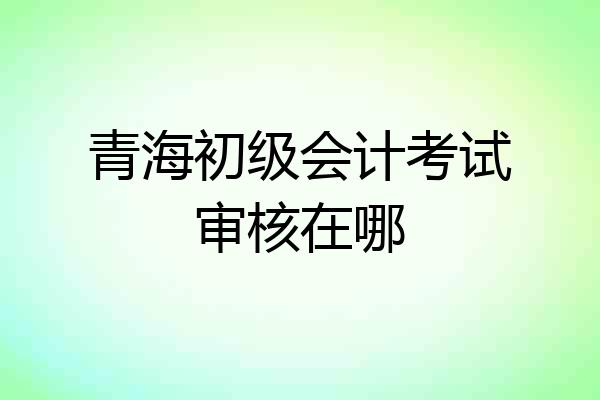 青海初级会计考试审核在哪