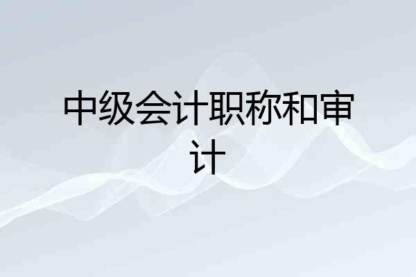 中级会计职称和审计