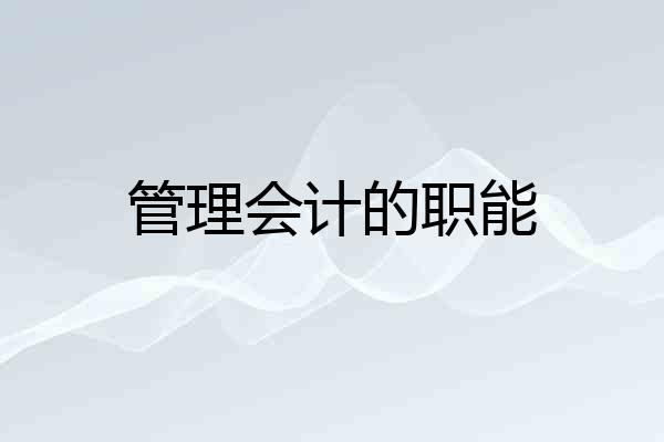 管理会计的职能