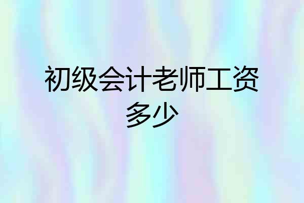 初级会计老师工资多少