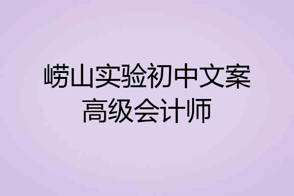 崂山实验初中文案高级会计师