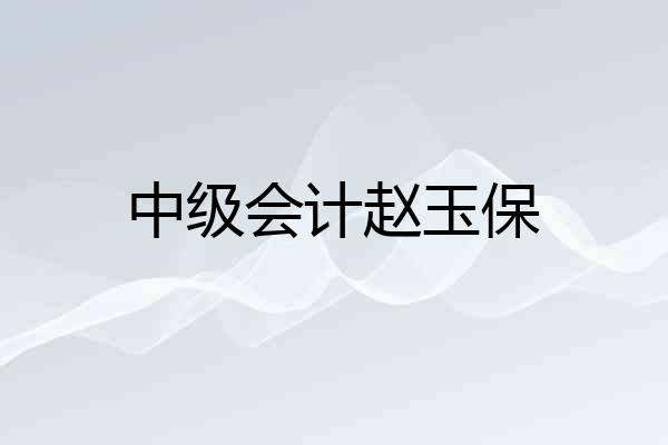 中级会计赵玉保