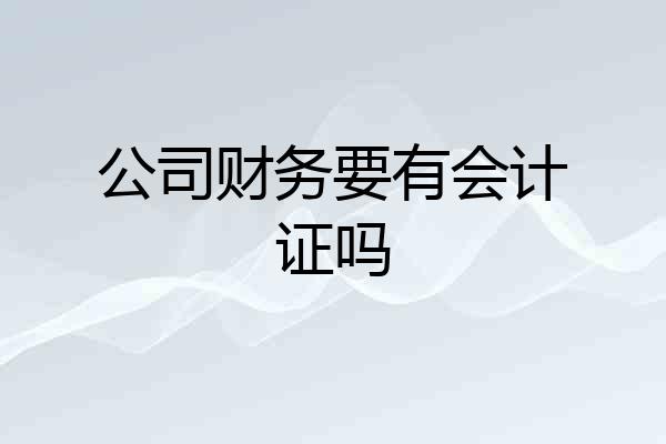 公司财务要有会计证吗