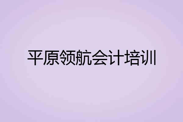 平原领航会计培训