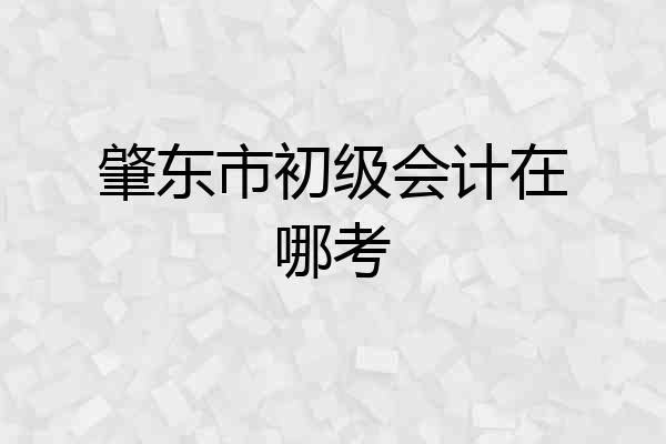 肇东市初级会计在哪考