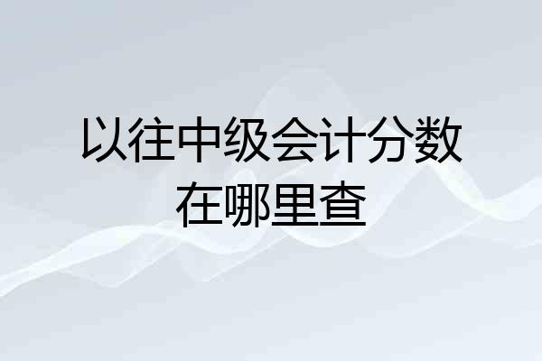 以往中级会计分数在哪里查