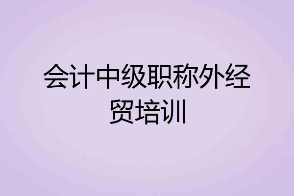 会计中级职称外经贸培训