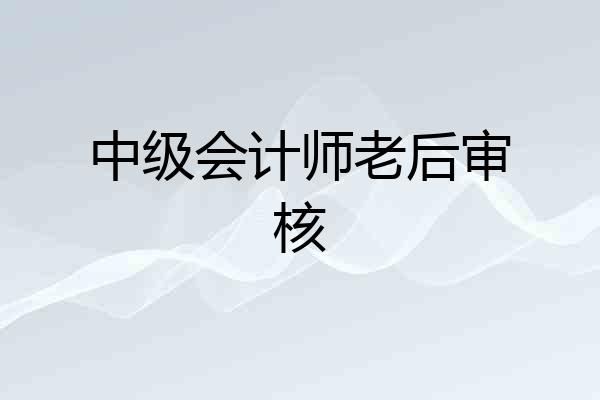 中级会计师老后审核