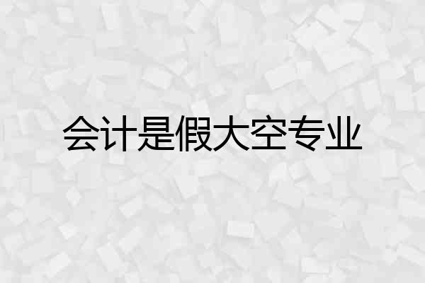 会计是假大空专业