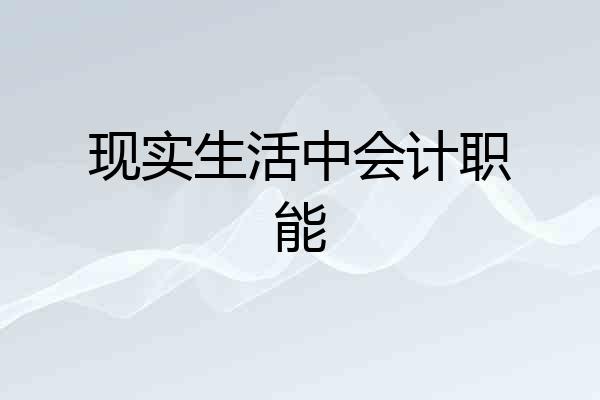 现实生活中会计职能