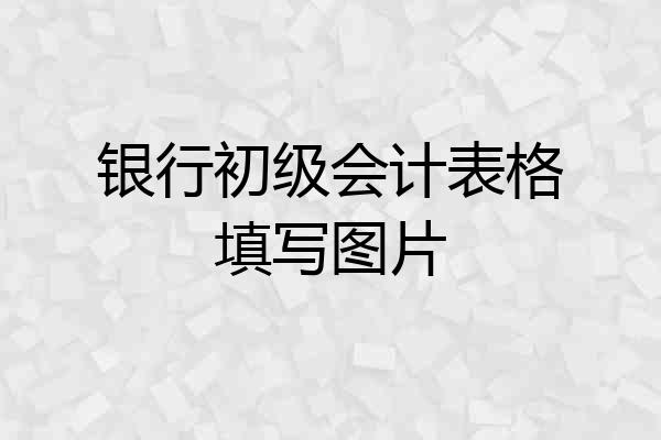 银行初级会计表格填写图片