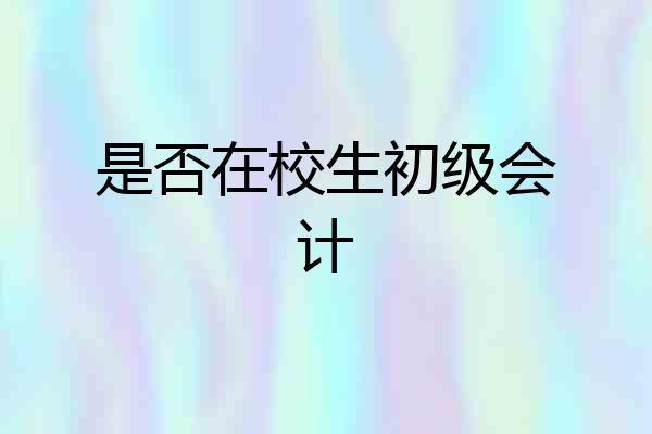 是否在校生初级会计