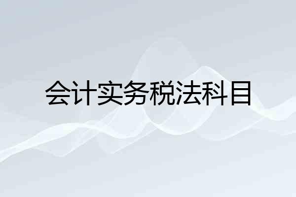 会计实务税法科目