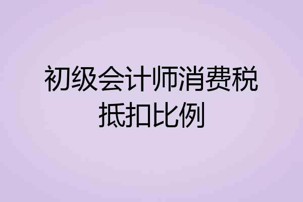 初级会计师消费税抵扣比例