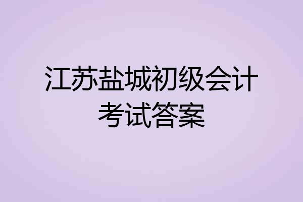 江苏盐城初级会计考试答案