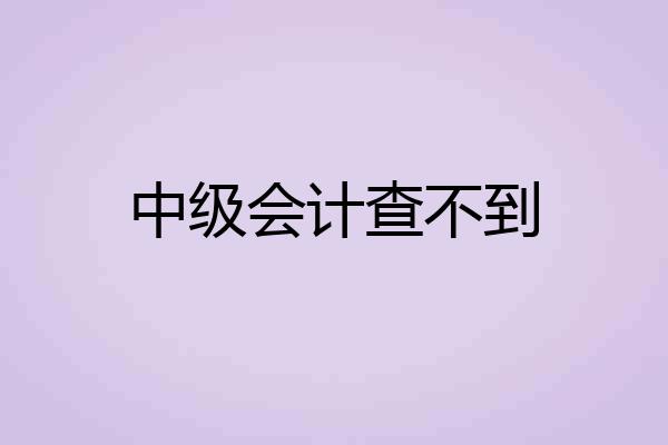 中级会计查不到