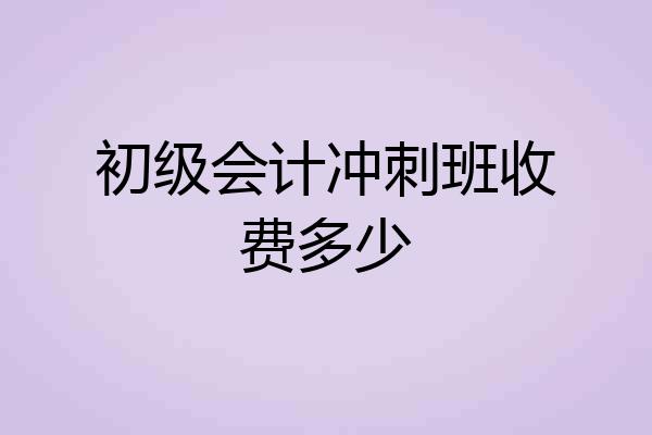 初级会计冲刺班收费多少