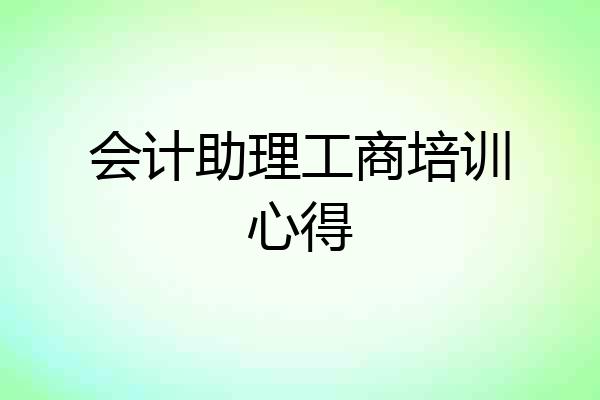 会计助理工商培训心得