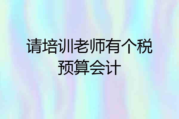 请培训老师有个税预算会计
