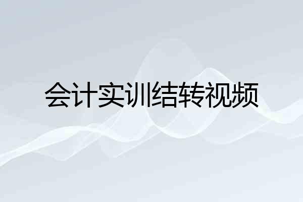 会计实训结转视频