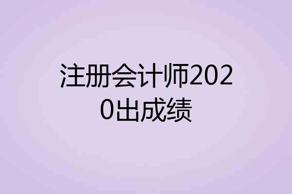 注册会计师2020出成绩