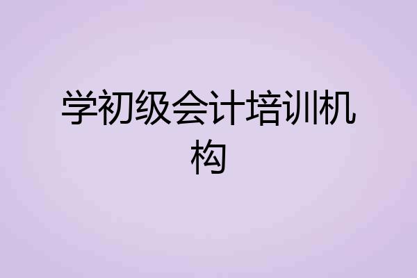 学初级会计培训机构