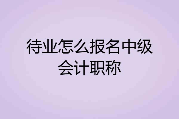 待业怎么报名中级会计职称