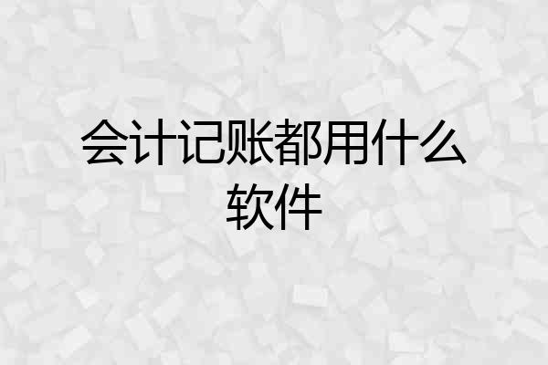 会计记账都用什么软件